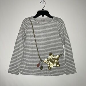 Jessica Simpson Girls Long Sleeve Shirt sz Md gray‎